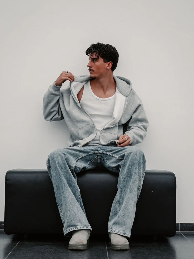 DCRB Baggy Denim Jeans - Grey/Blue - Image 9