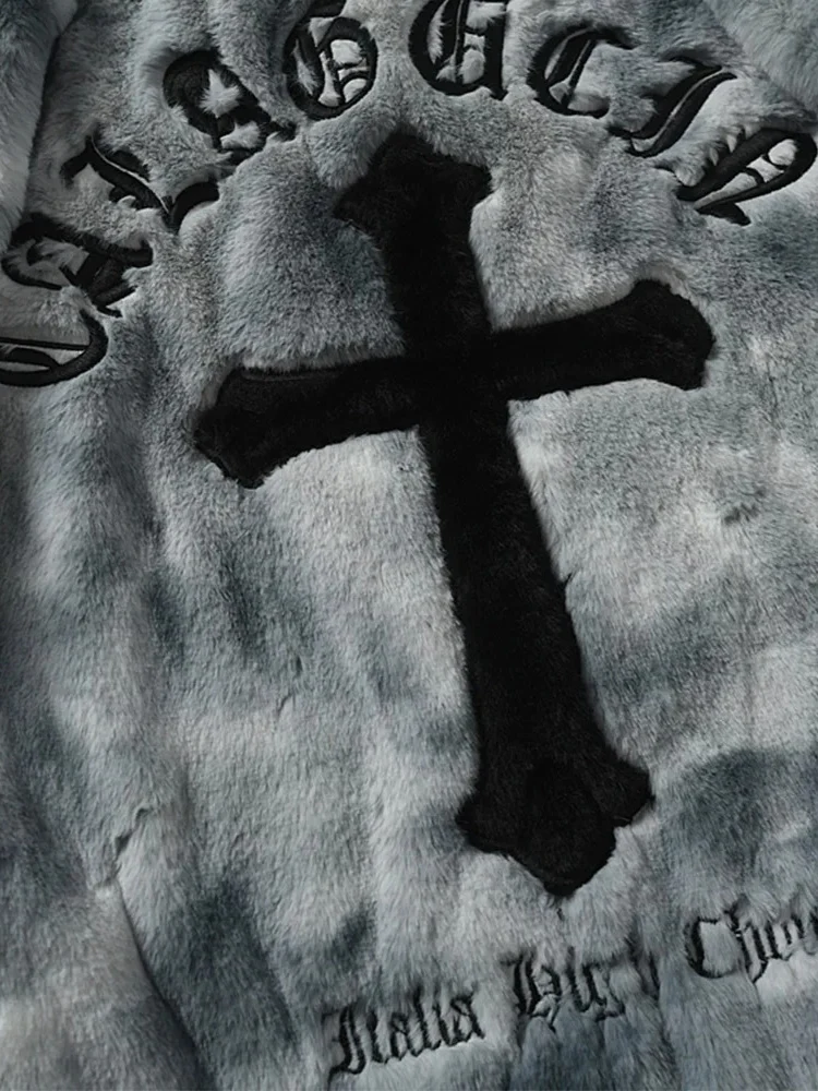 Decarba Vintage Warm Cross Fleece Jacket - Image 4